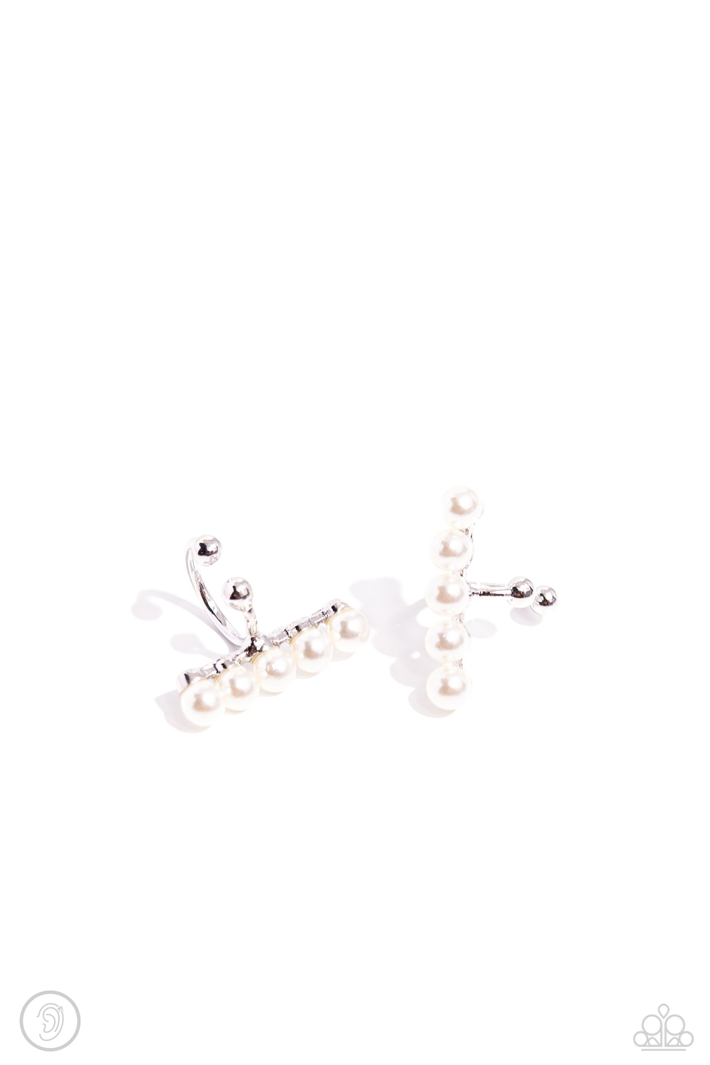 Paparazzi Earrings - CUFF Love - White