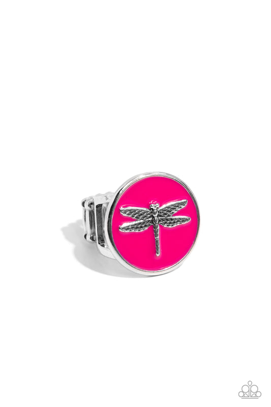 Paparazzi PREORDER Rings - Debonair Dragonfly - Pink