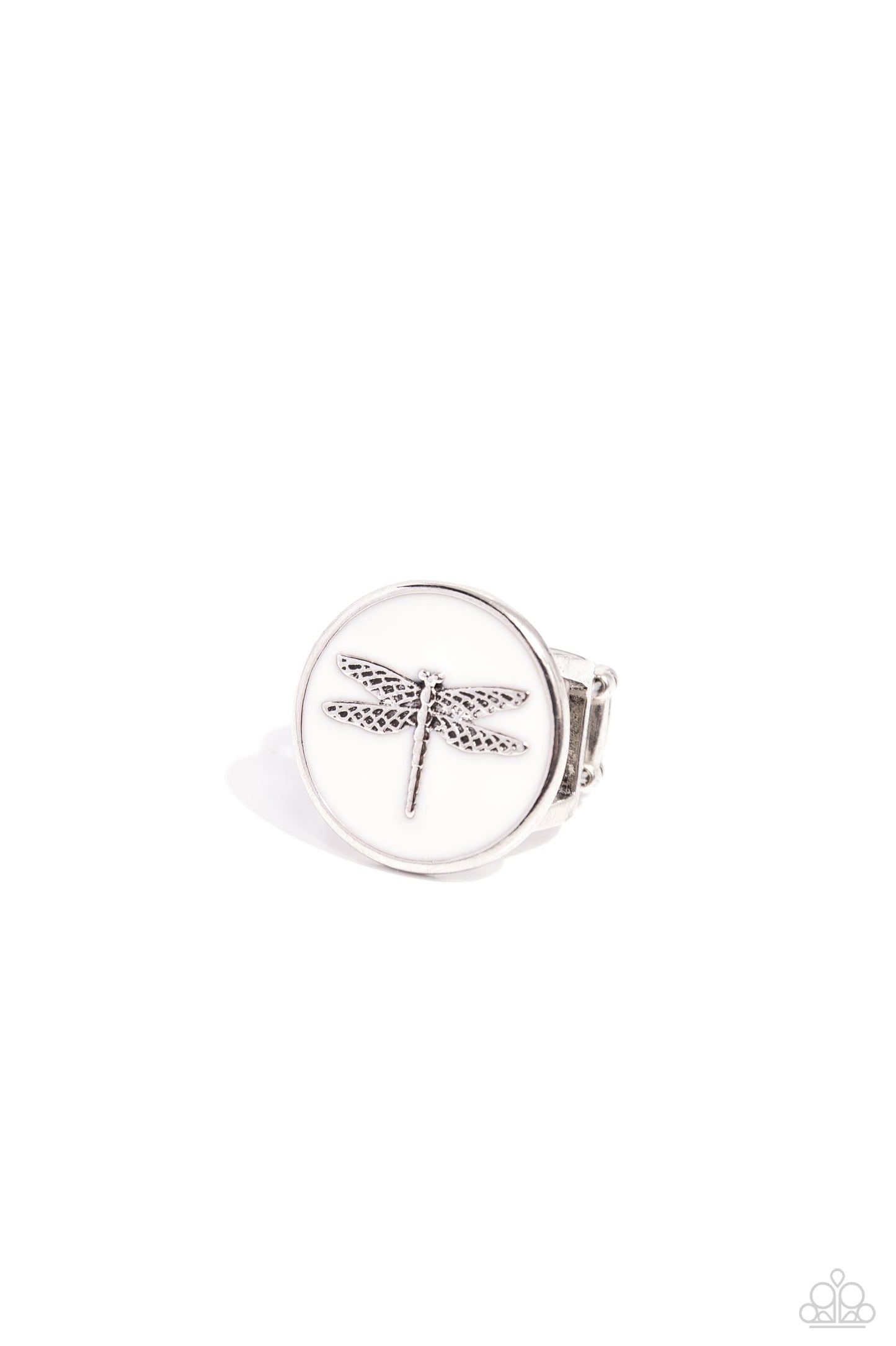 Paparazzi Rings - Debonair Dragonfly - White