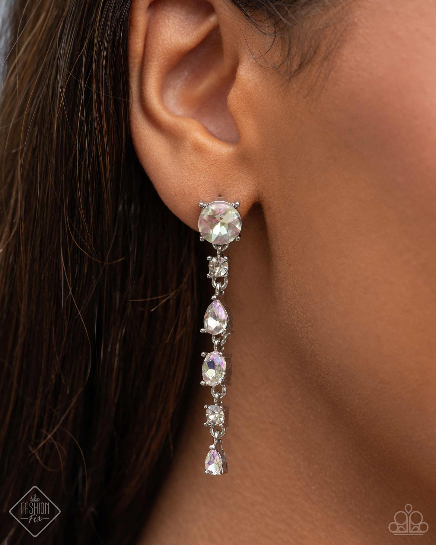 Paparazzi Earrings - Fairytale Falls - White - Fashion Fix