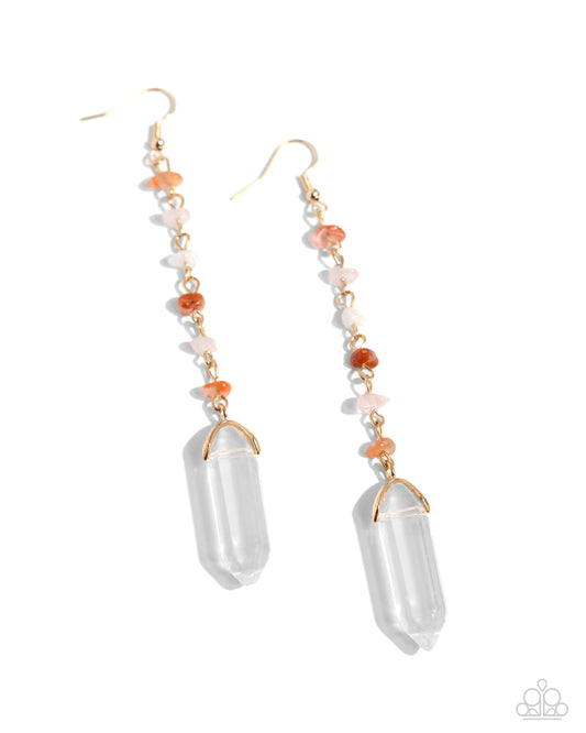 Paparazzi Earrings - Quartz Qualification - Orange