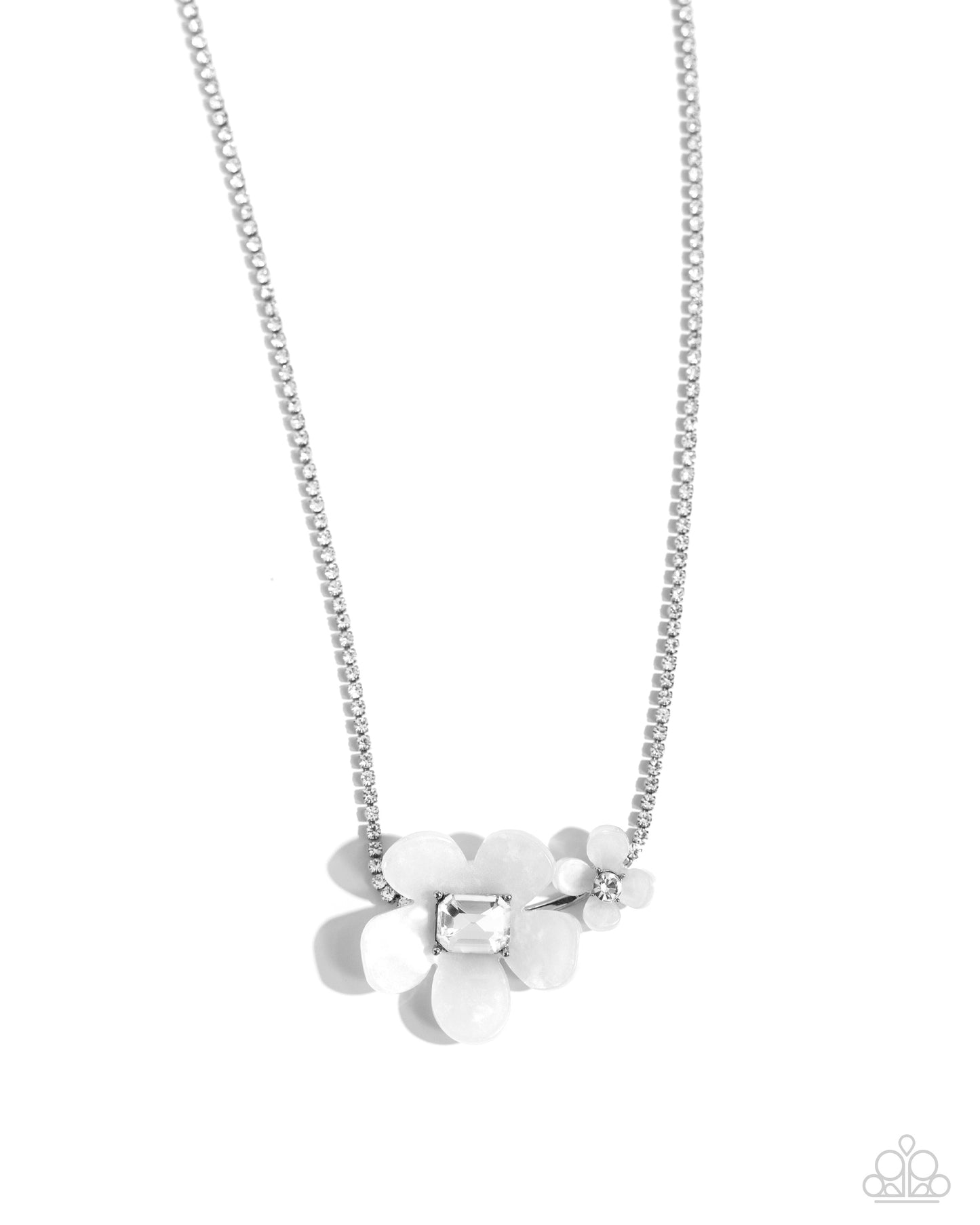 Paparazzi Necklaces - Dainty Deduction - White