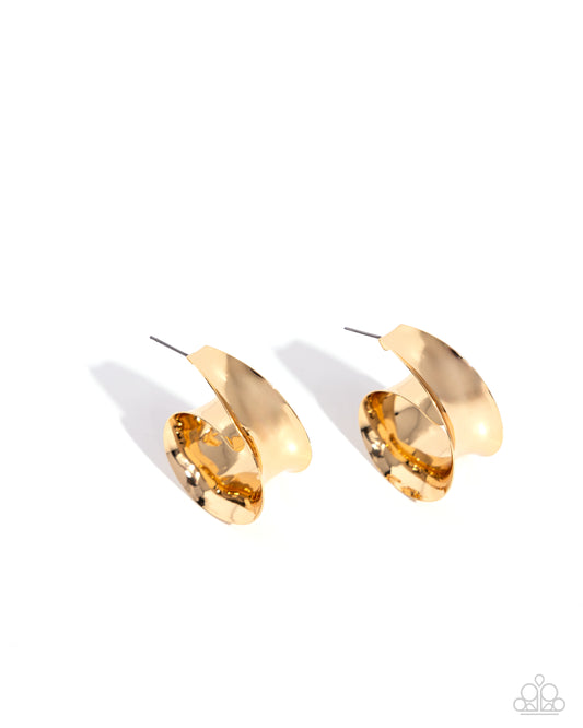 Paparazzi Earrings - Curly Cadence - Gold