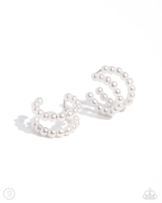 Paparazzi Earrings - Pearls Just Want to Have fun - White