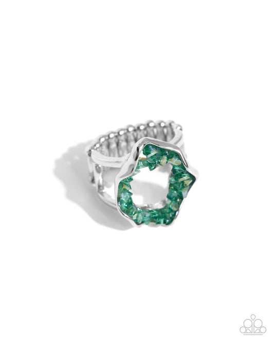 Paparazzi Rings - Geode Grace - Green