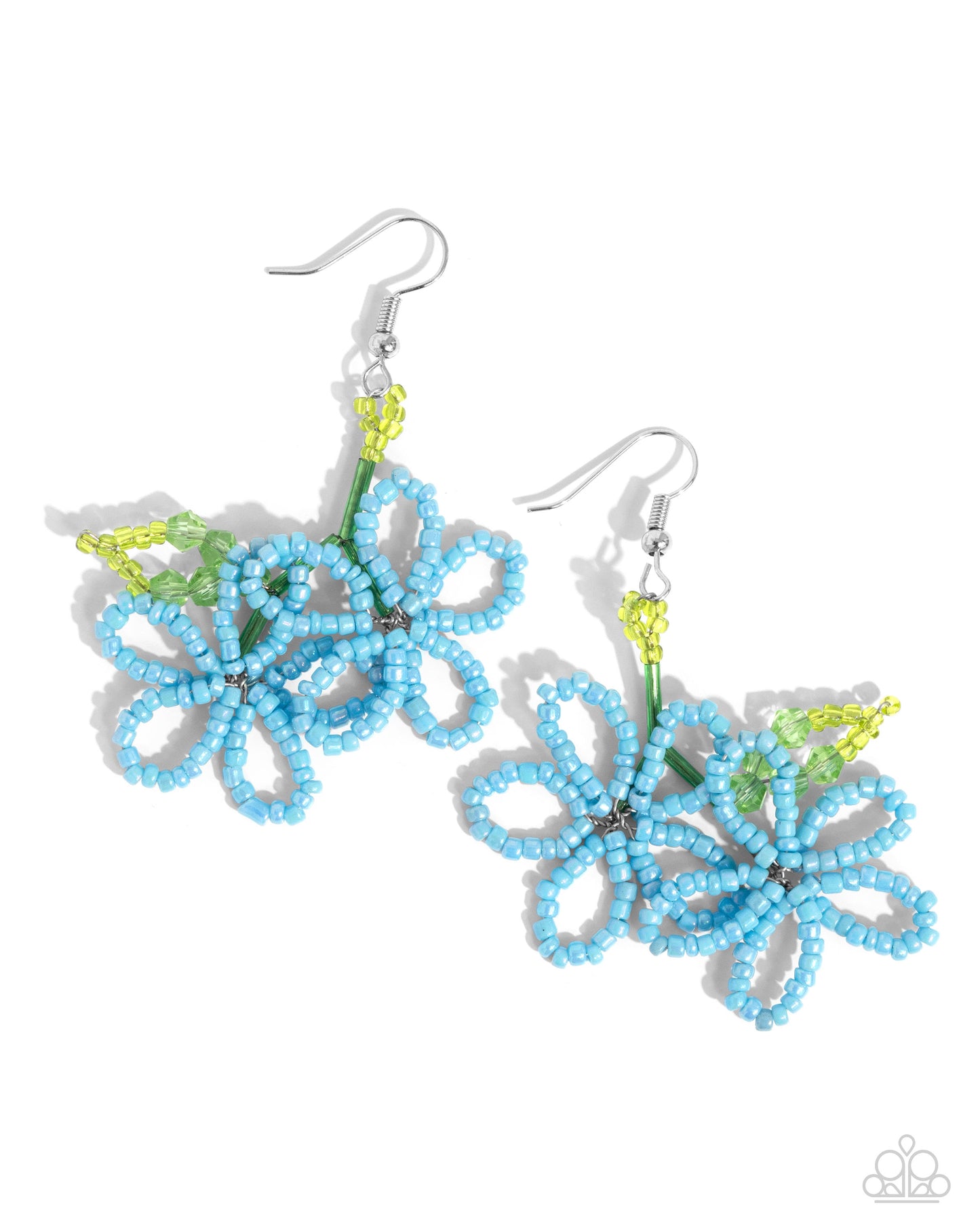 Paparazzi Earrings - Beaded Blooms - Blue