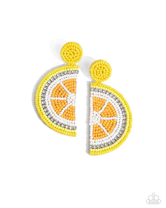 Paparazzi Earrings - Lemon Leader - Yellow