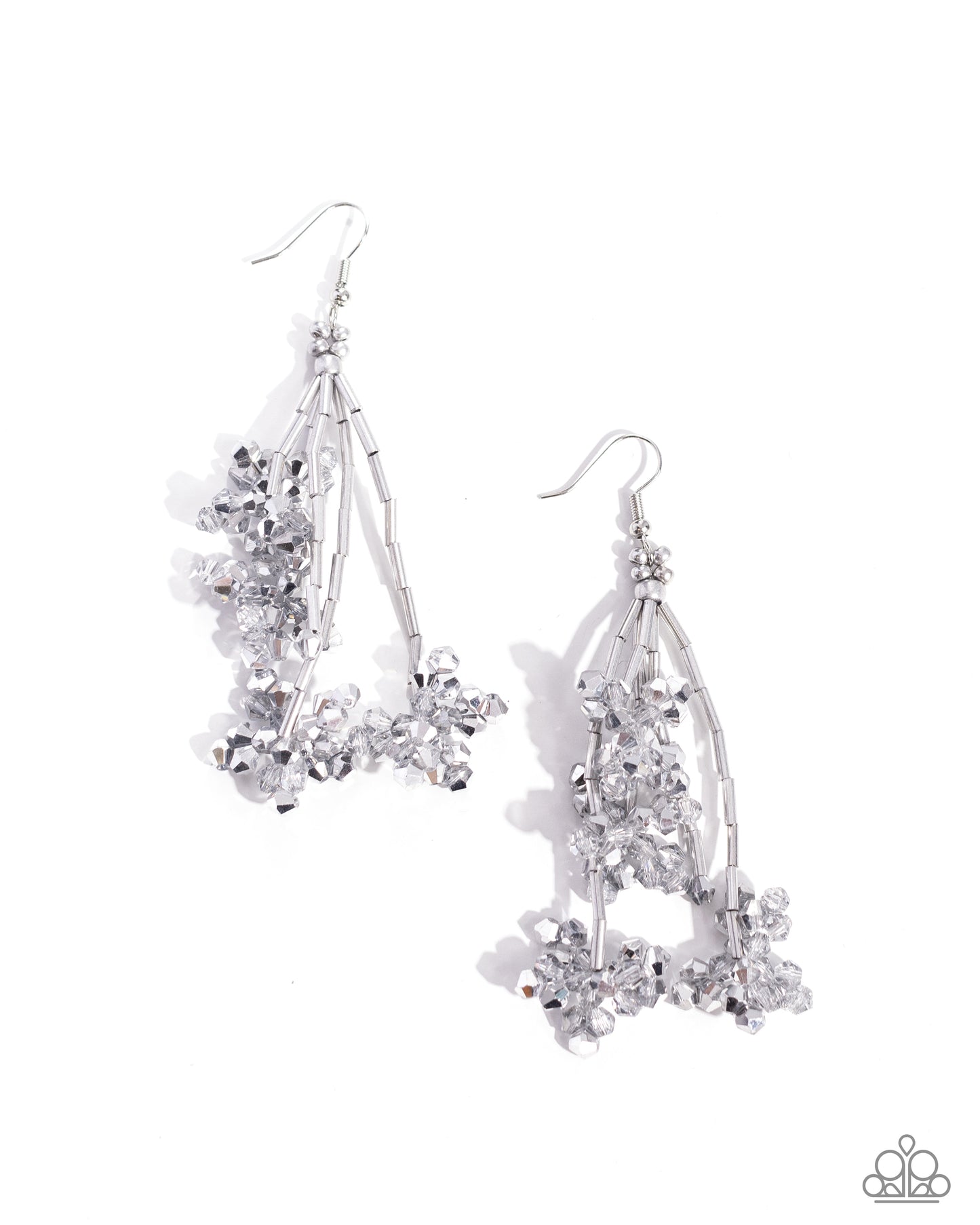 Paparazzi Earrings - Petaled Precipitation - Silver