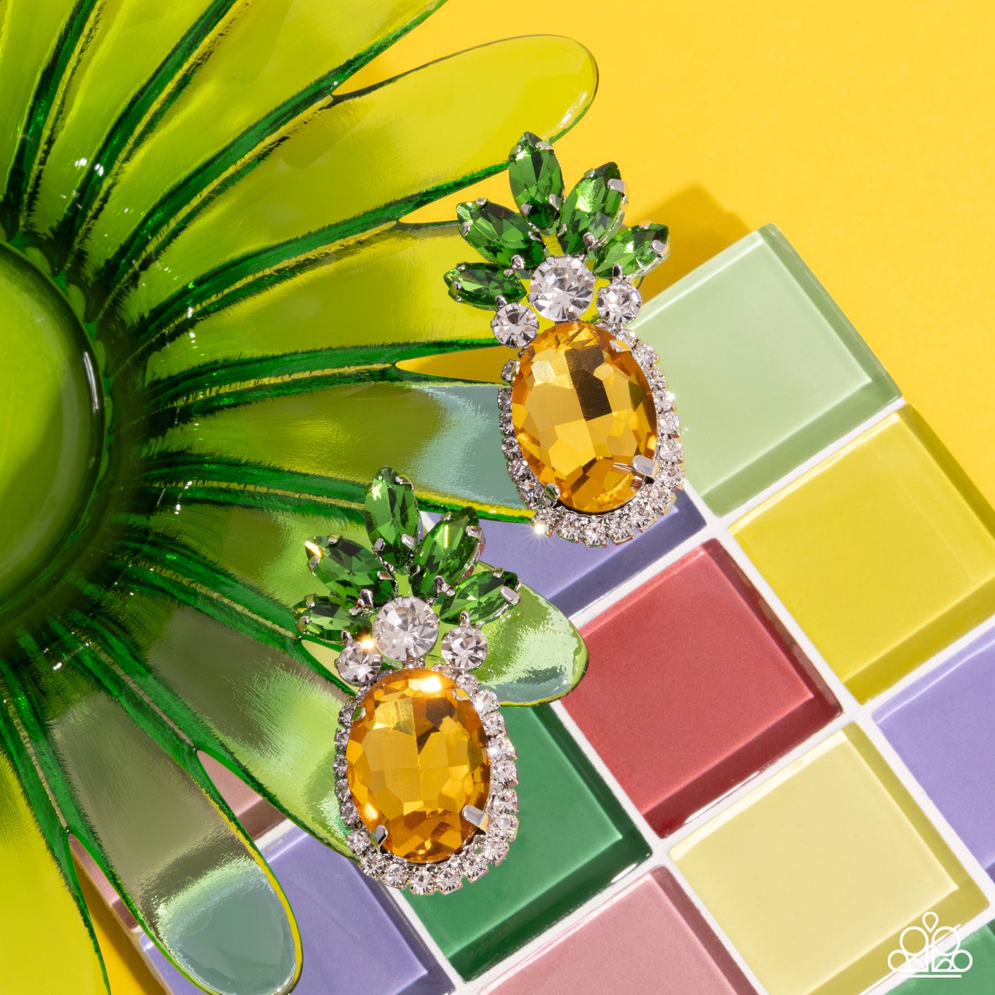 Paparazzi Earrings - Prismatic Pineapple - Yellow