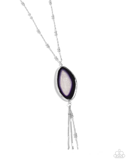 Paparazzi Necklaces - Geode Gamble - Purple