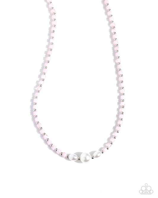 Paparazzi PREORDER Necklaces - Fight Like a PEARL - Pink