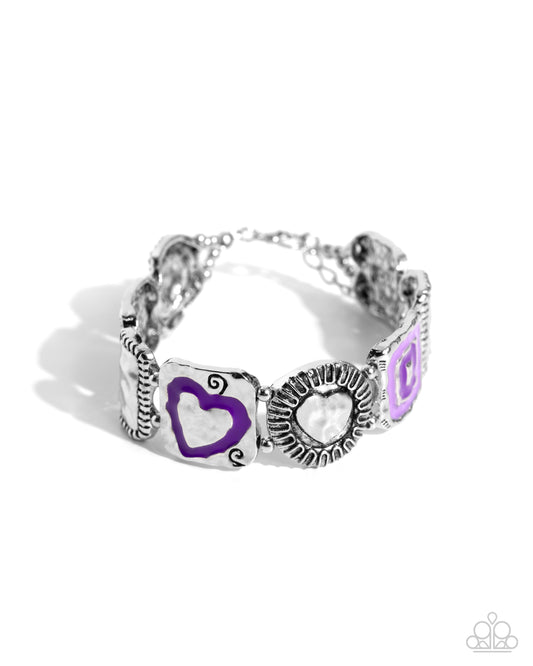 Paparazzi Bracelets - Hammered History - Purple