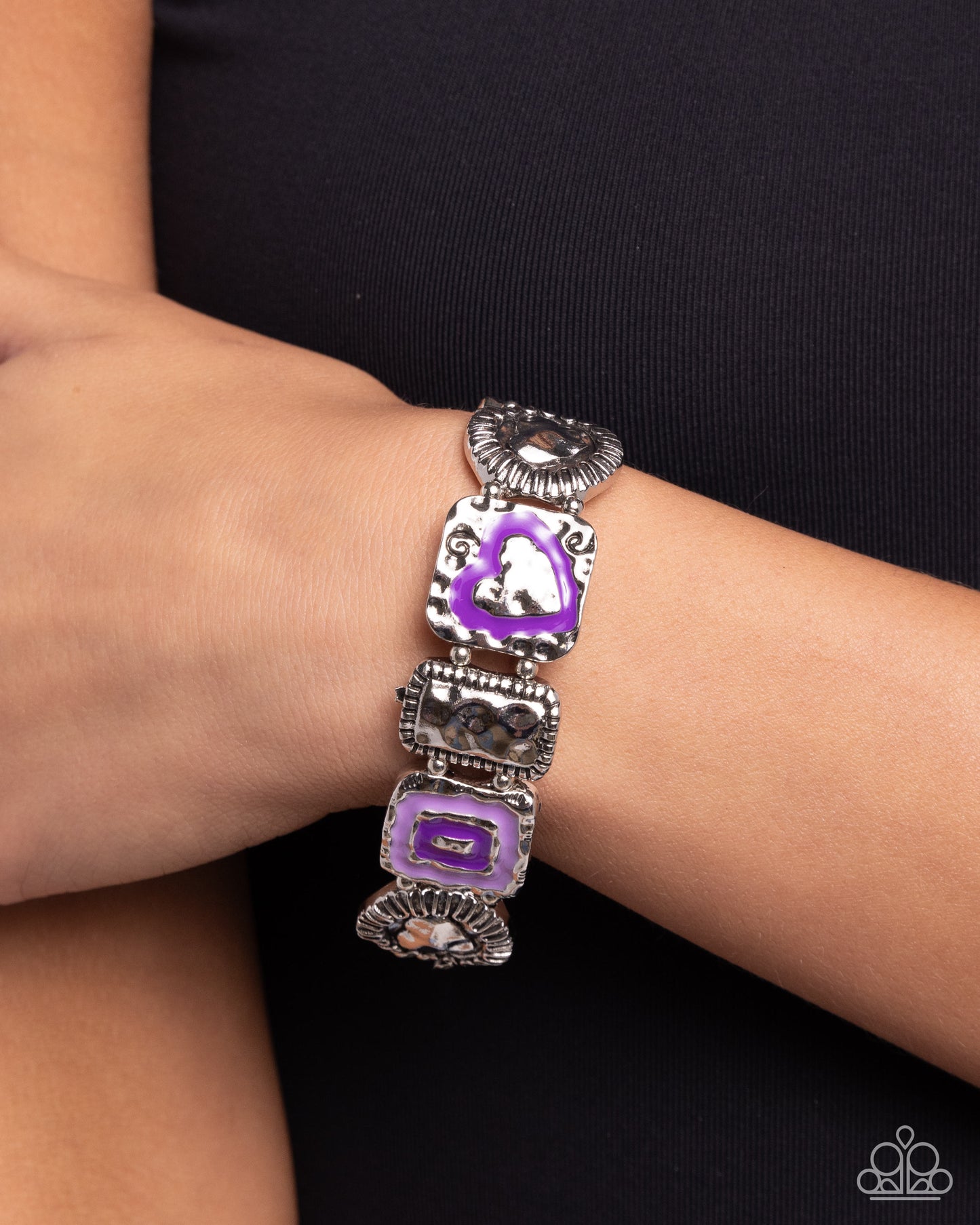 Paparazzi Bracelets - Hammered History - Purple