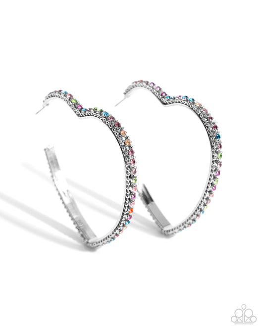 Paparazzi Earrings - Halftime Hearts - Multi