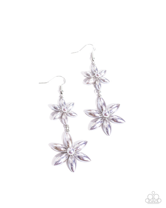 Paparazzi Earrings - Pearl Posy - Silver