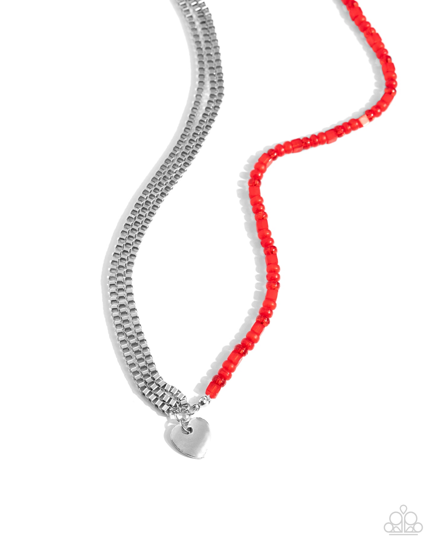 Paparazzi Necklaces - Squared Sweetheart - Red