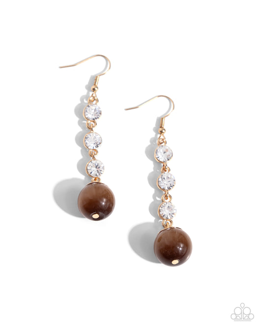 Paparazzi Earrings - Classy Cadence - Brown