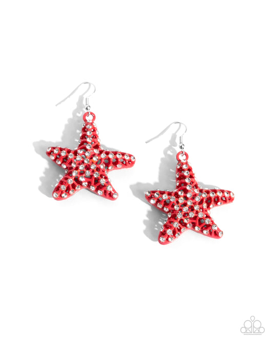 Paparazzi Earrings - Skilled Starfish - Orange