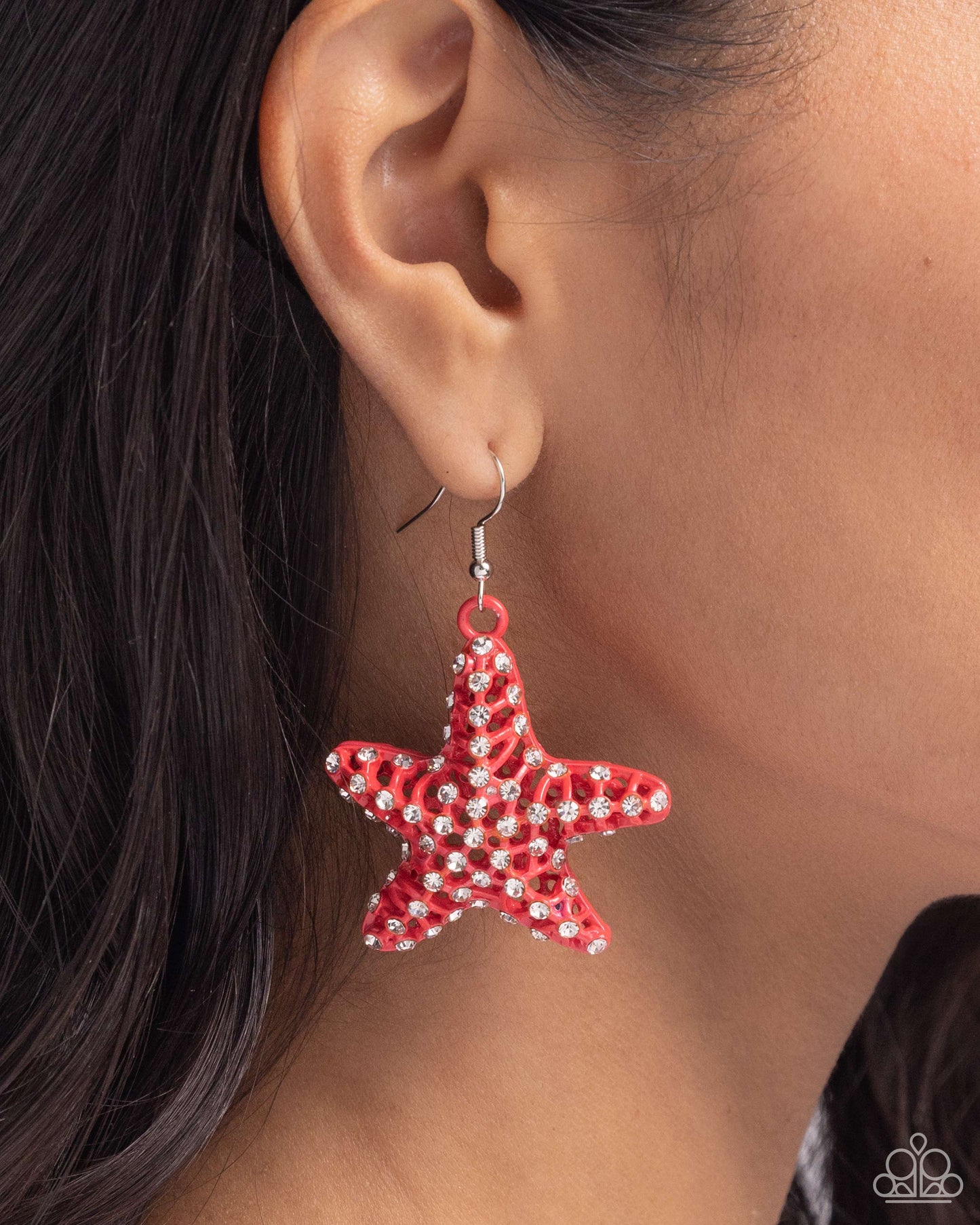 Paparazzi Earrings - Skilled Starfish - Orange