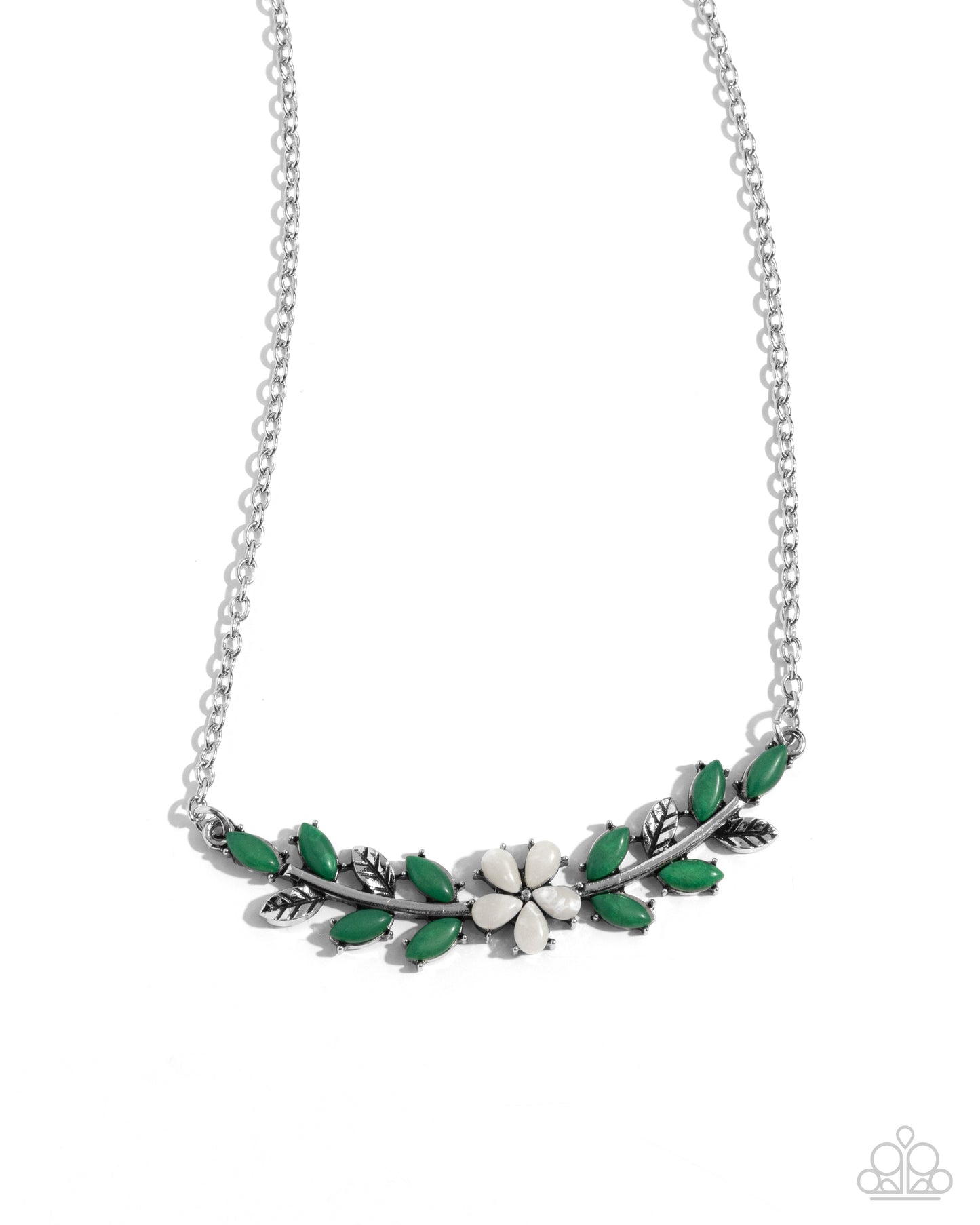 Paparazzi Necklaces - Leafy Layover - White