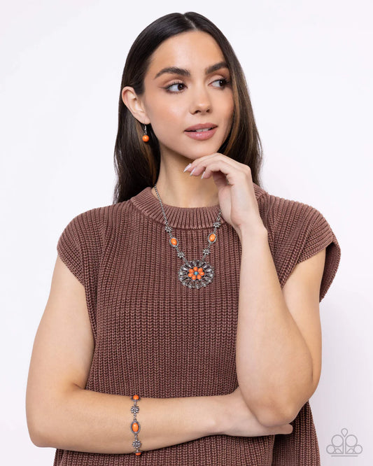 Paparazzi Necklaces - Ornate Opinion - Orange