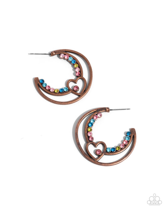 Paparazzi Earrings - Sympathetic Sweetheart - Copper