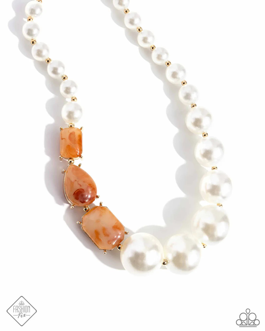 Paparazzi Necklaces - Marbled Moment - Orange - Fashion Fix