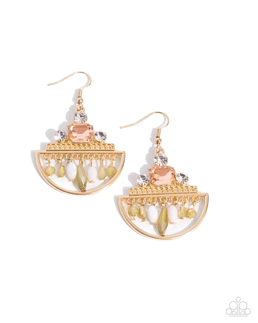 Paparazzi Earrings - Metropolitan Majesty - Gold