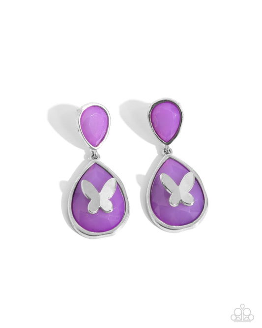 Paparazzi Earrings - BRIGHT This Sway - Purple