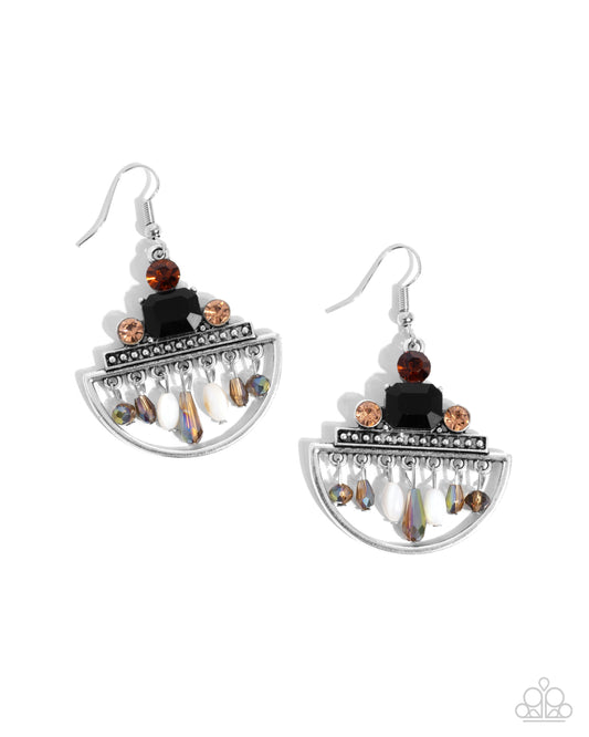 Paparazzi Earrings - Metropolitan Majesty - Black