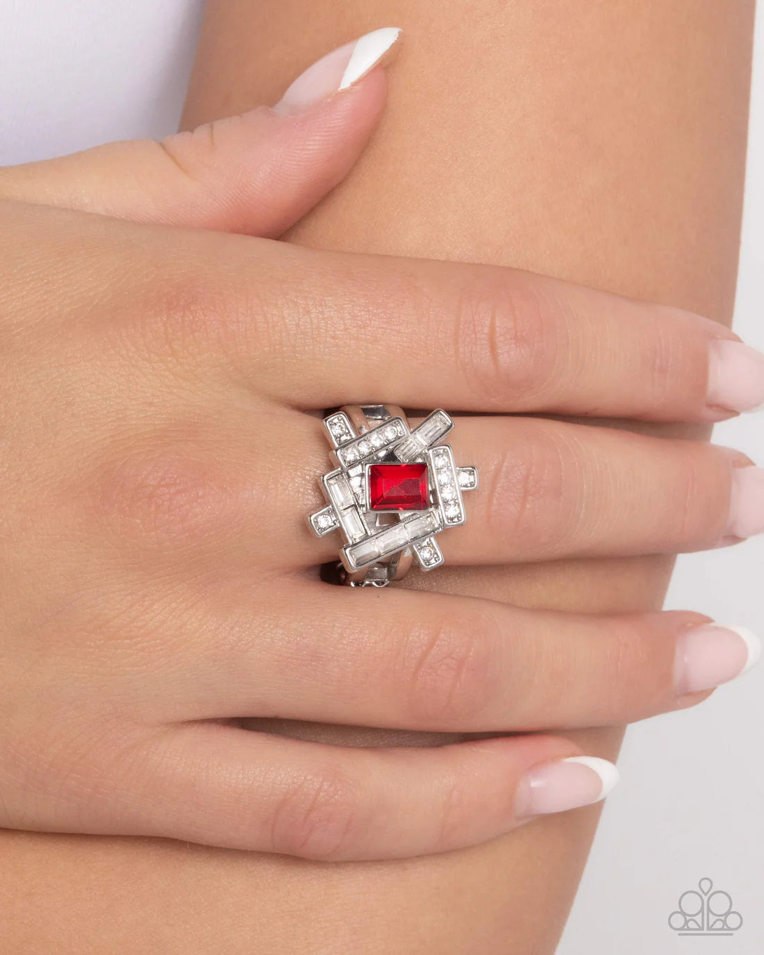 Paparazzi Rings - Tastefully Tilted - Red