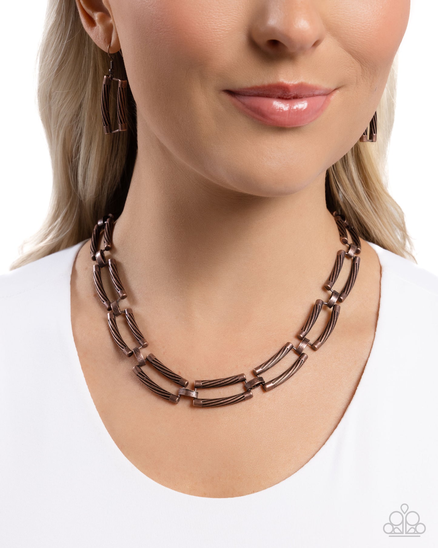 Paparazzi Necklaces - Technical Texture - Copper