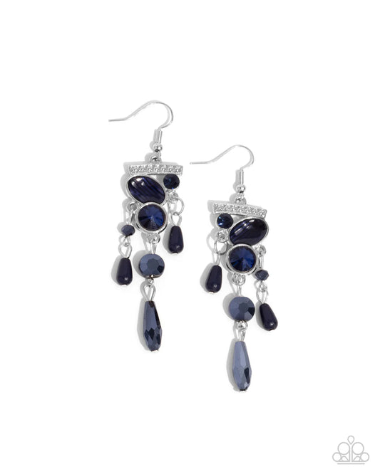 Paparazzi Earrings - Triumphant Tassel - Blue