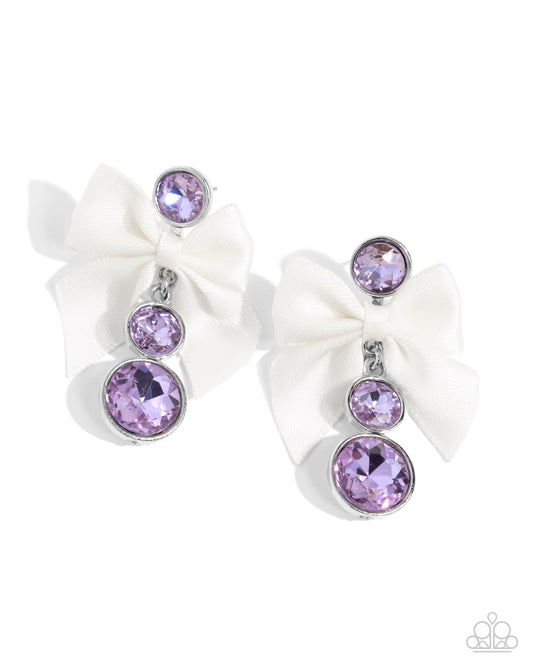 Paparazzi Earrings - Genteel Glam - Purple