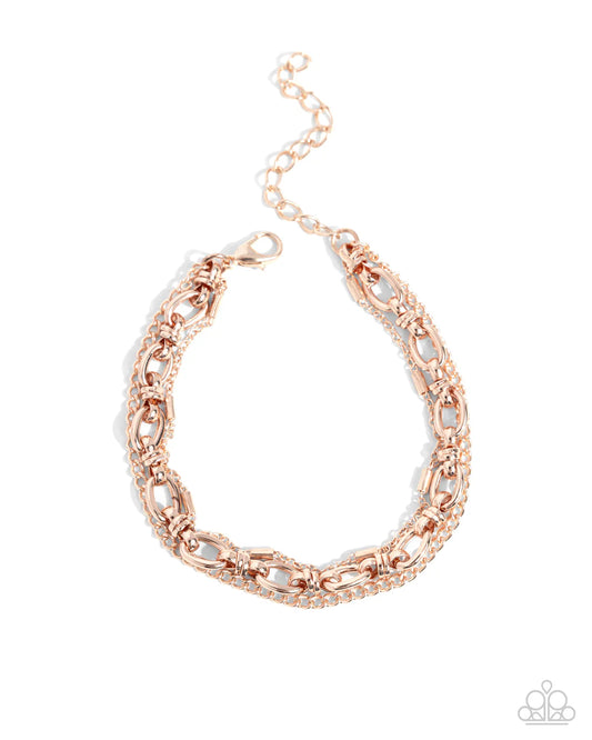 Paparazzi Bracelets - Chained Celebration - Rose Gold