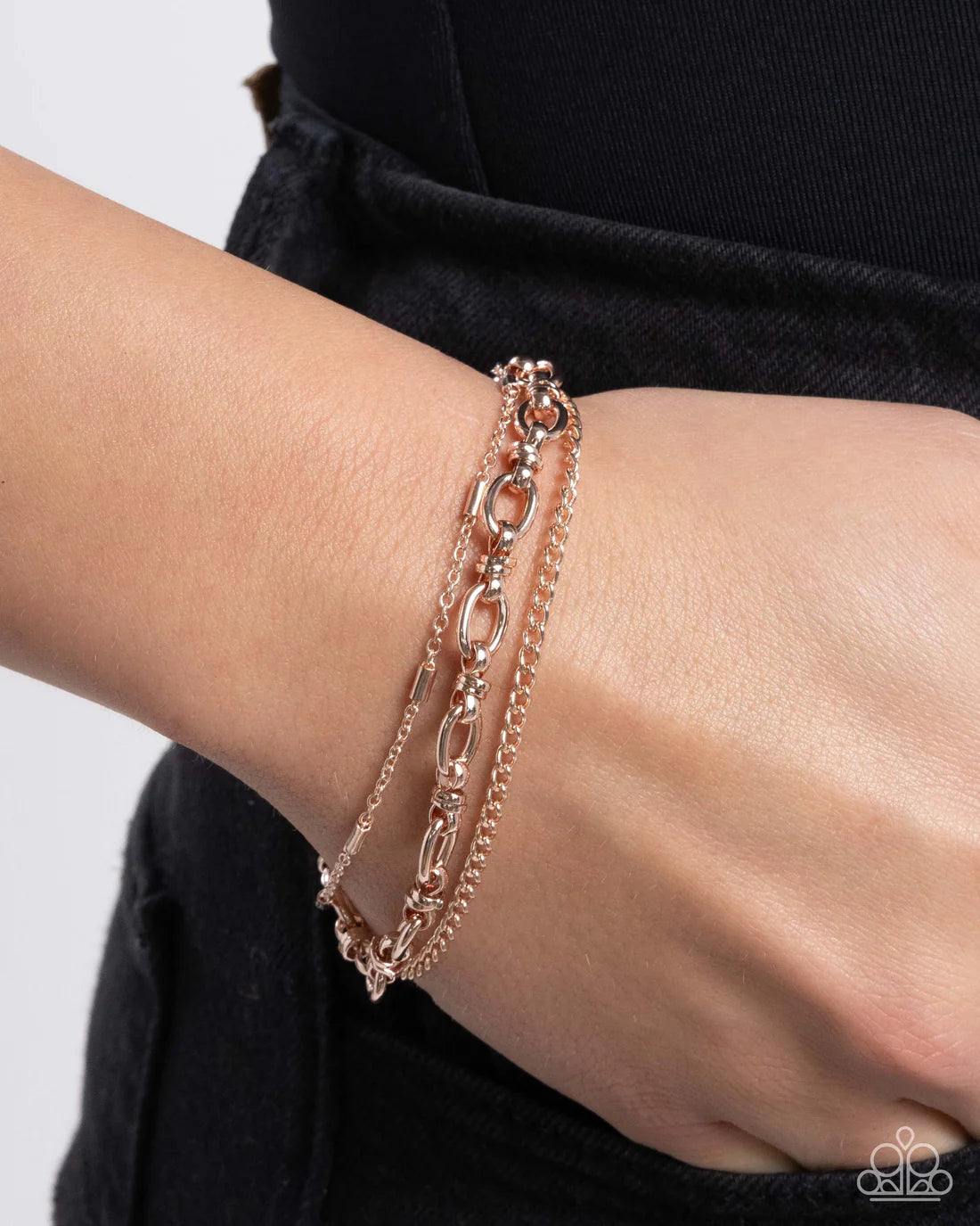 Paparazzi Bracelets - Chained Celebration - Rose Gold