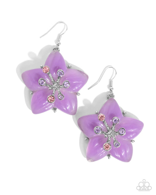 Paparazzi Earrings - Summer Sprigs - Purple