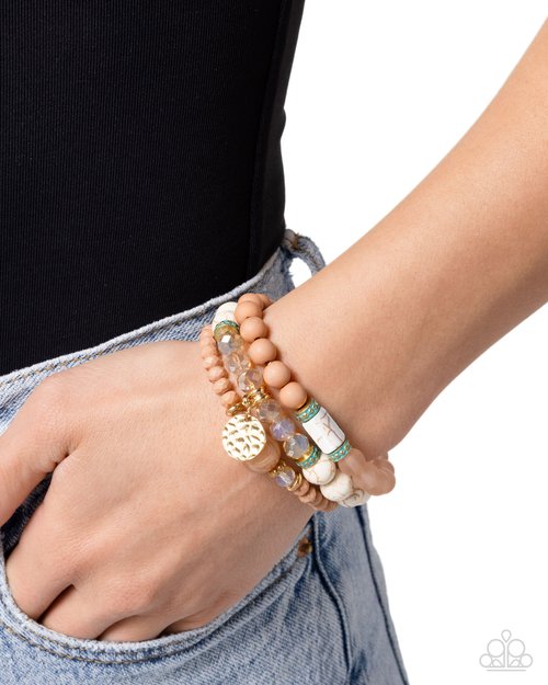 Paparazzi Bracelets - Sunset Sass - White