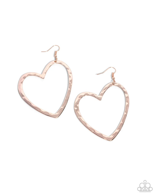 Paparazzi Earrings - Just My Type - Rose Gold - E2014