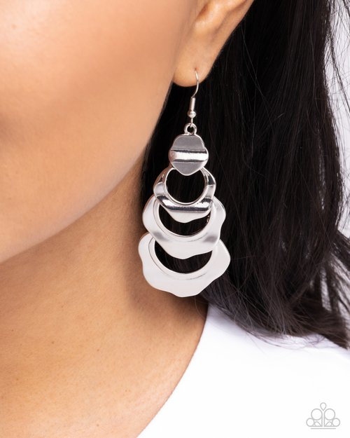 Paparazzi Earrings - Layered Labor - Silver