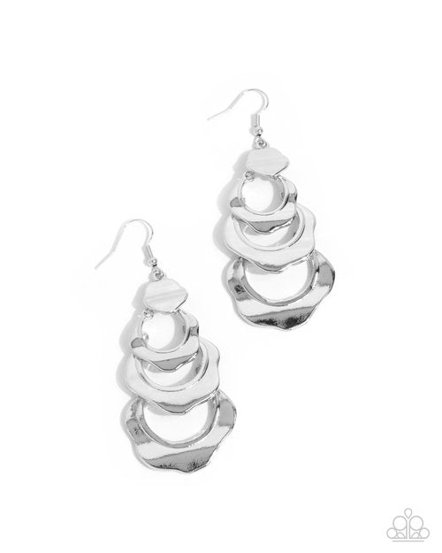 Paparazzi Earrings - Layered Labor - Silver