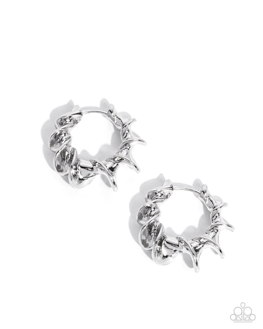 Paparazzi Earrings - Corkscrew Chic - Silver