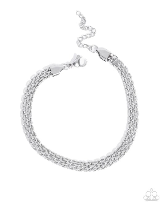 Paparazzi Men's Collection - Chained Constitution - Silver