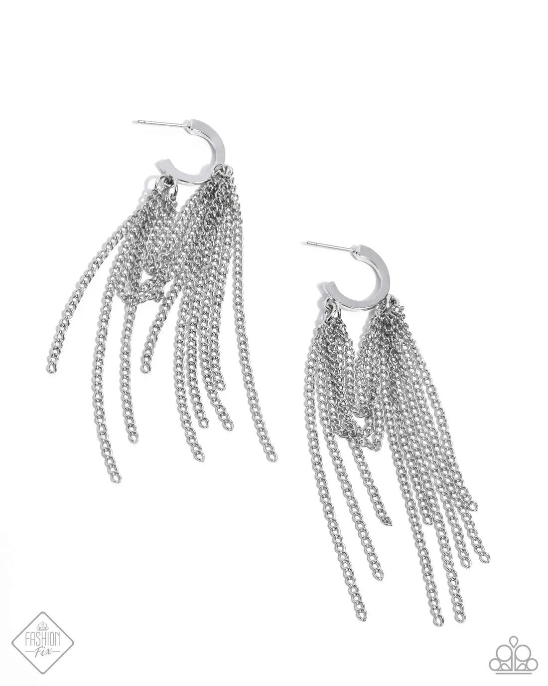 Paparazzi Earrings - Copious Caliber - Silver - Fashion Fix