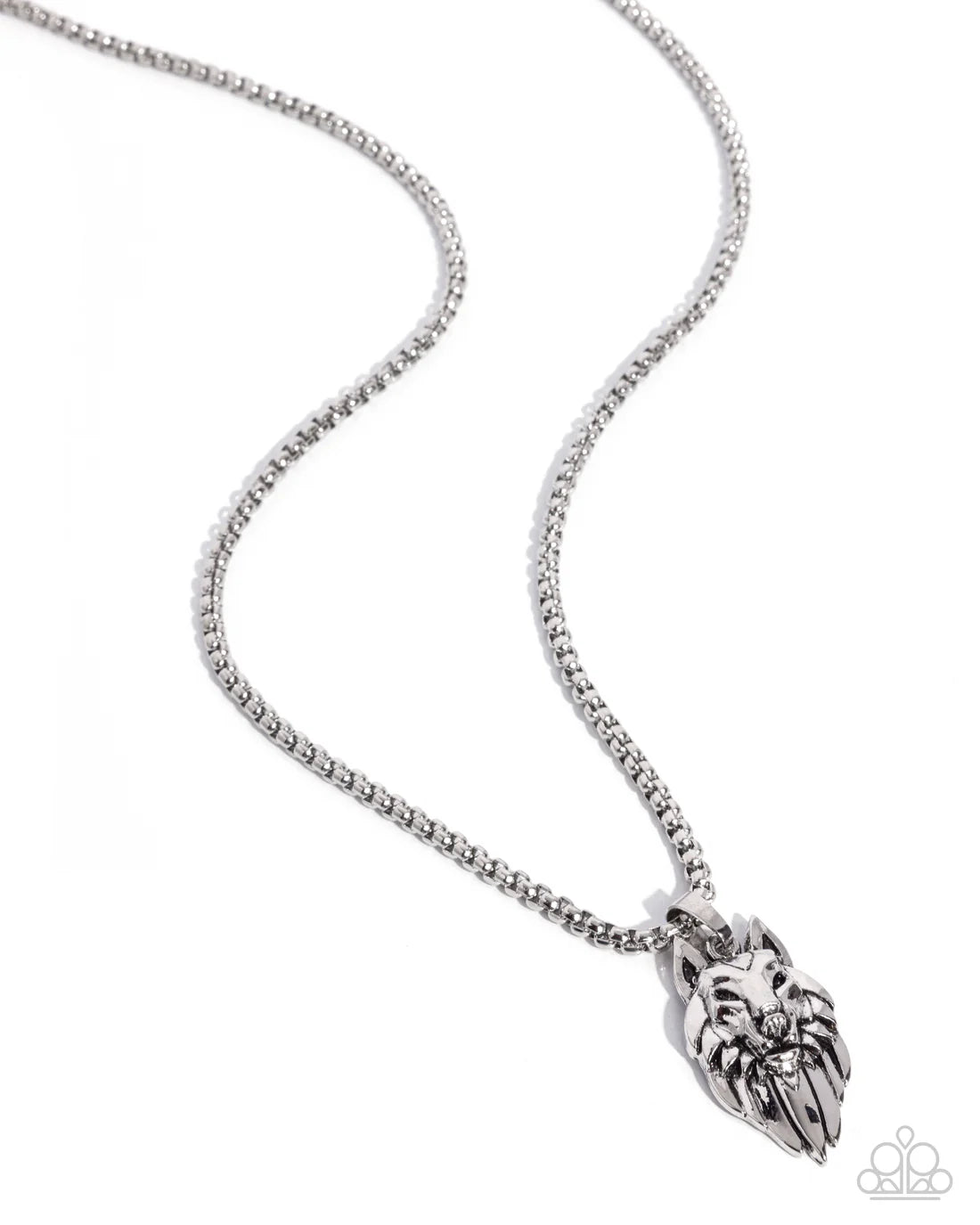 Paparazzi PREORDER Men's Collection Necklace - Wolf Warrior - Silver