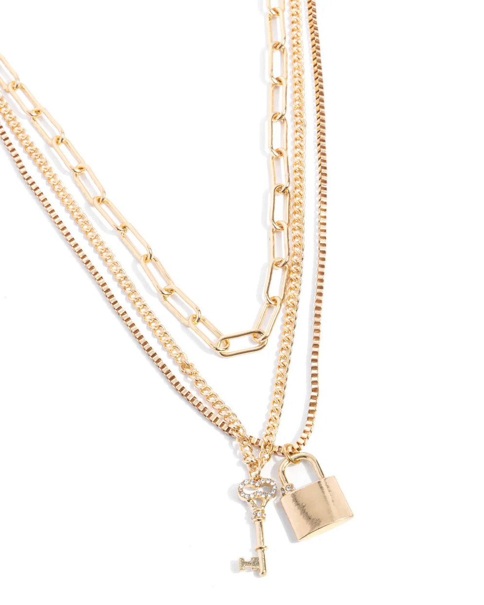 Paparazzi Necklaces - Locks of Luck - Gold