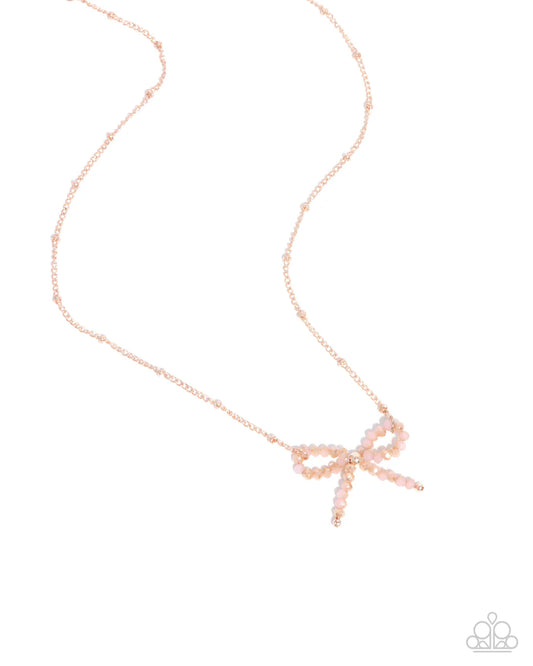 Paparazzi PREORDER Necklaces - Bridesmaid Bow - Rose Gold