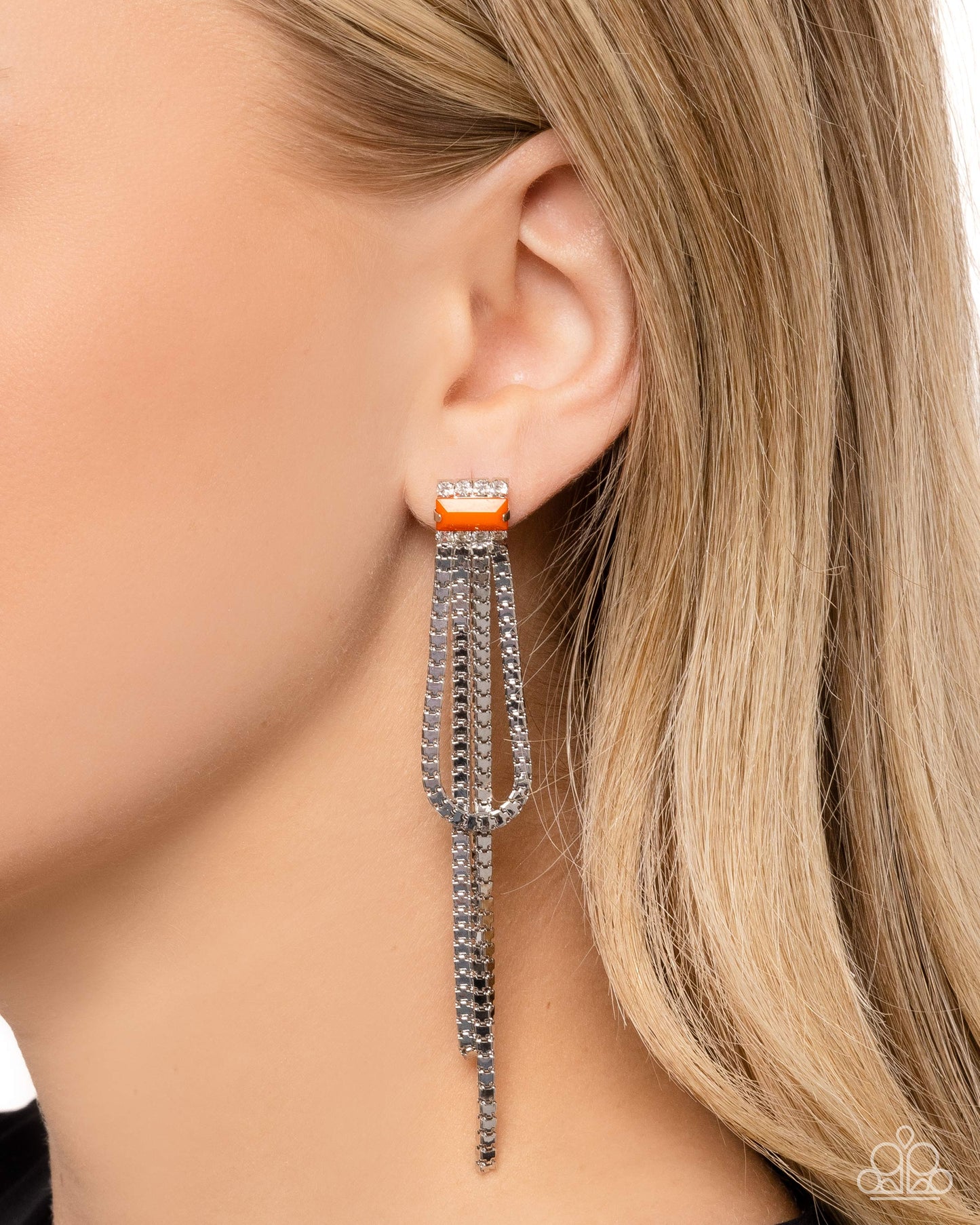 Paparazzi Earrings - Classy Curves - Orange