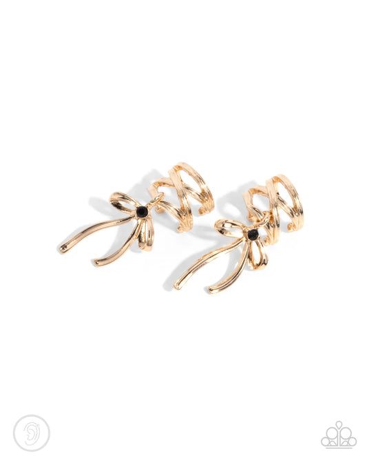 Paparazzi PREORDER Earrings - Ballet Lacing - Gold