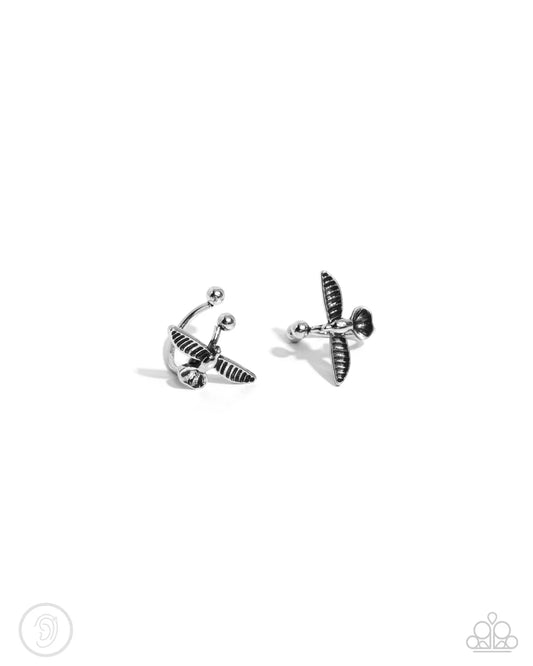 Paparazzi Earrings - Soaring Sparrow - Silver